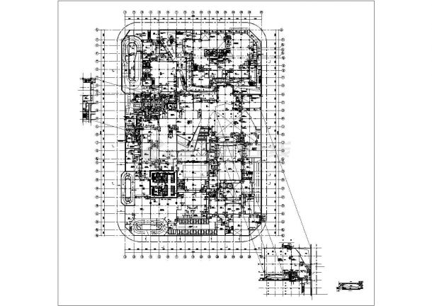 某五层小型剧场CAD设计方案图地下一层平面图-图一