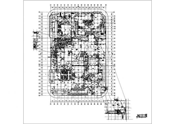 某五层小型剧场CAD设计方案图地下一层平面图_图1