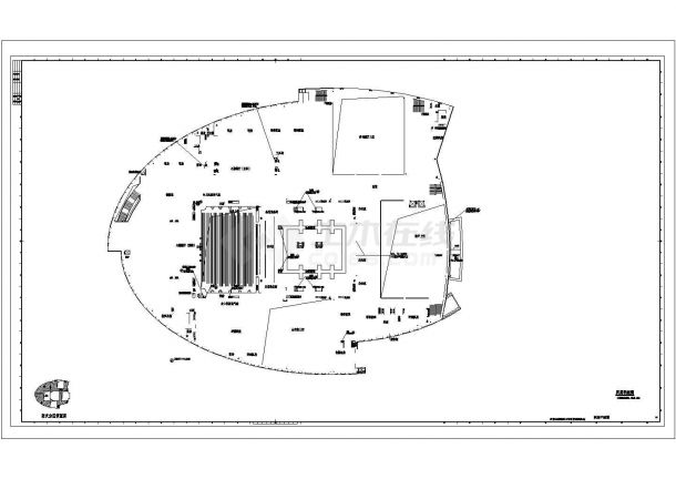 某四层中型剧场建筑CAD详细节点构造施工图平面-图一