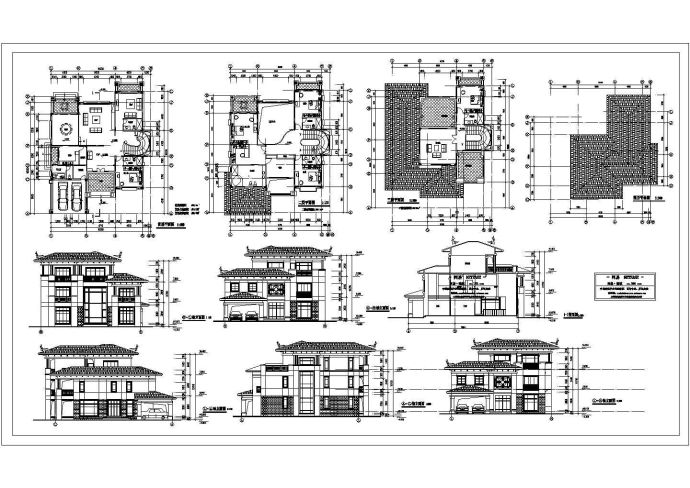 某经典别墅户型设计方案全套CAD图_图1
