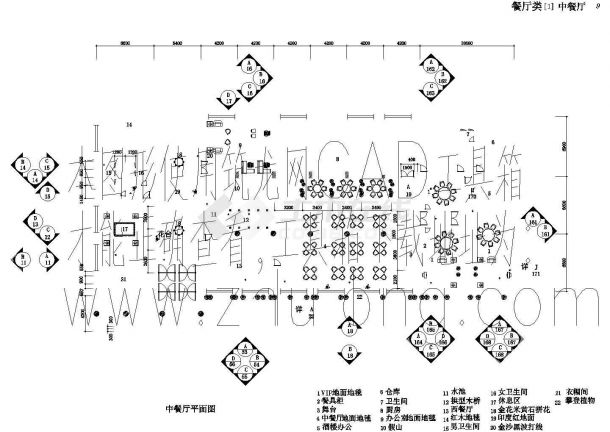 某中餐厅装修设计cad详细施工图-图一