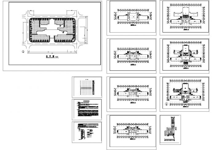 某地大学图书馆全套建筑施工方案cad图纸（含大学图书馆建筑设计说明）_图1