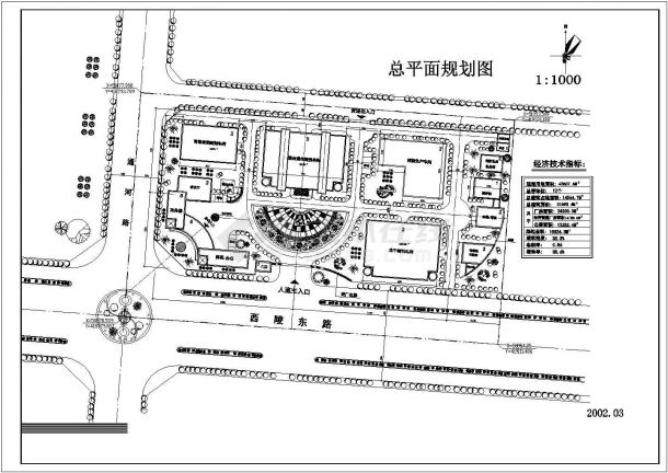某药厂（规划用地面积43607.6㎡）规划设计cad施工总平面图（含经济技术指标）-图二