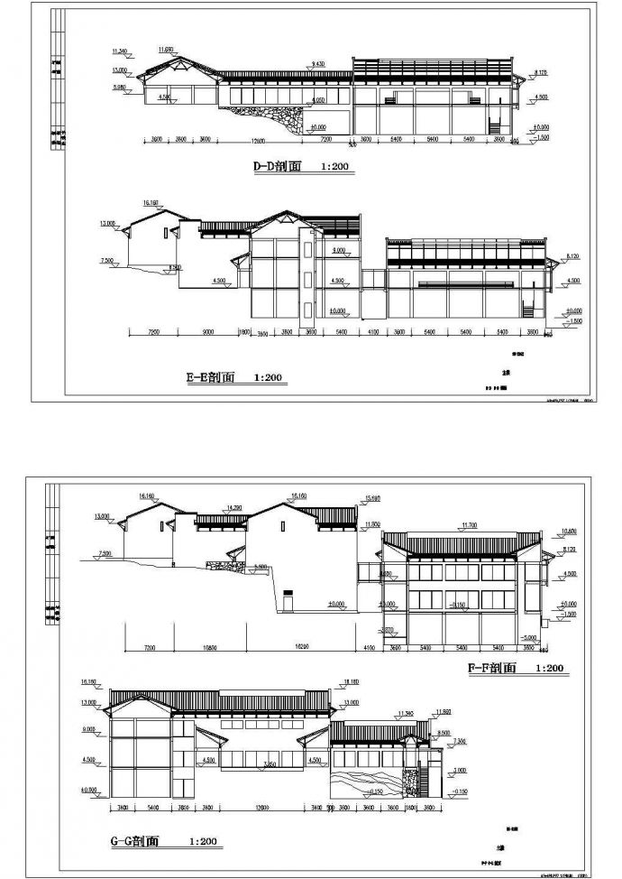杭州中式现代风格历史博物馆建筑设计CAD施工图_图1