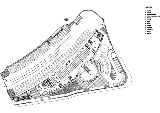某地四层19720平方米长途汽车客运站带地下室施工设计cad图纸-图二
