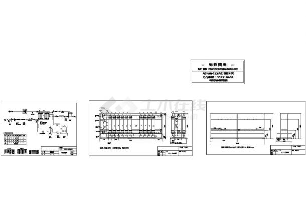 50T中水回用处理超滤系统设计cad图(含工艺流程图，共三张)-图一