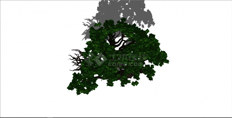 新中式单棵带绿叶景观树su模型-图二