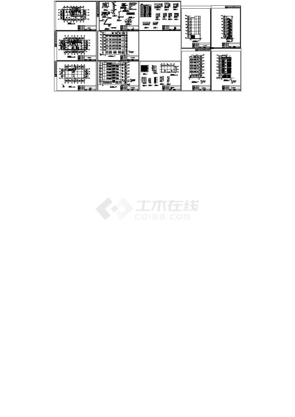 某多层框架结构出租屋建筑设计cad全套施工图纸（标注详细）-图二