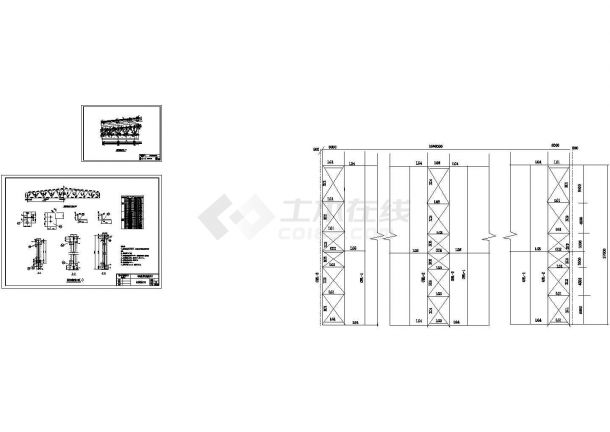 某地梯形钢屋架钢结构厂房 课程设计施工cad图（含设计说明）-图一