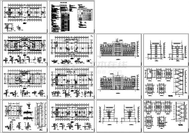 北京某五层框架结构办公楼（5008.9㎡）设计cad全套建筑施工图（含设计说明）-图一