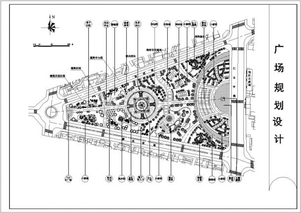 广场规划设计cad图（含总平面图）-图一