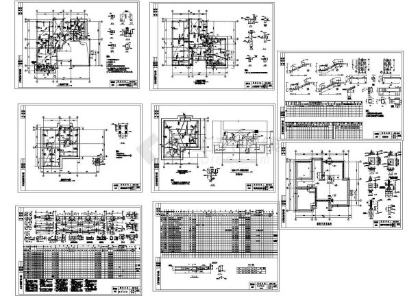 某大型别墅结构设计全套CAD图纸-图一
