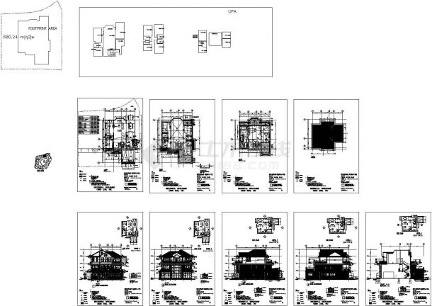 小区C型别墅建筑设计方案全套CAD图纸-图一