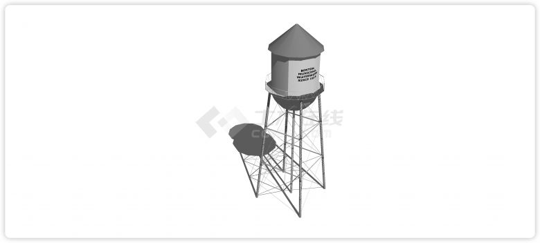 灰色火箭筒工业水塔水柜水箱高塔su模型-图二