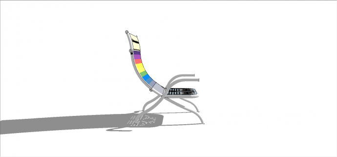 彩虹条纹装饰式小型半躺椅su模型_图1