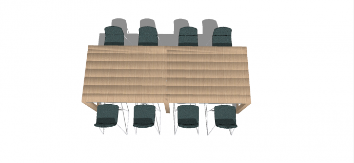 户外软木材质简约八人休闲桌椅su模型_图1