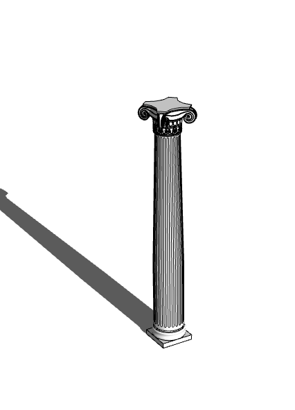 高耸白色的罗马柱su模型-图二