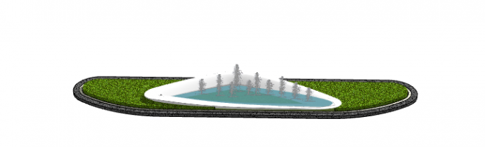绿地白池现代水景SU模型_图1