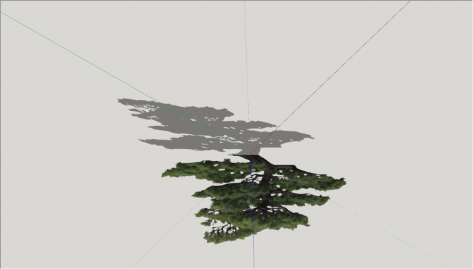 矮根枝干繁茂造型树su模型_图1