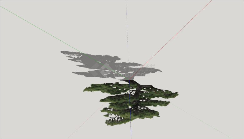 矮根枝干繁茂造型树su模型-图一