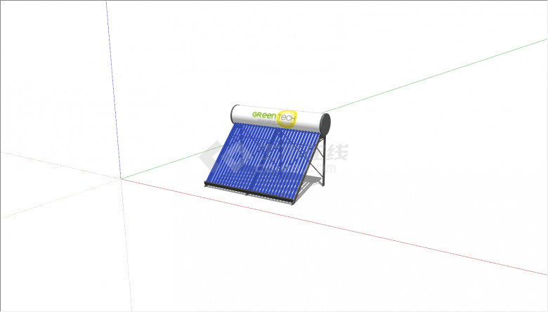 蓝色大功率太阳能热水器su模型-图二