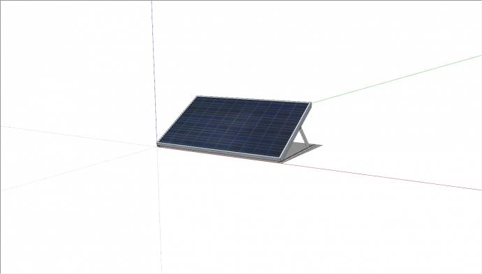 蓝黑单板太阳能电池板su模型_图1