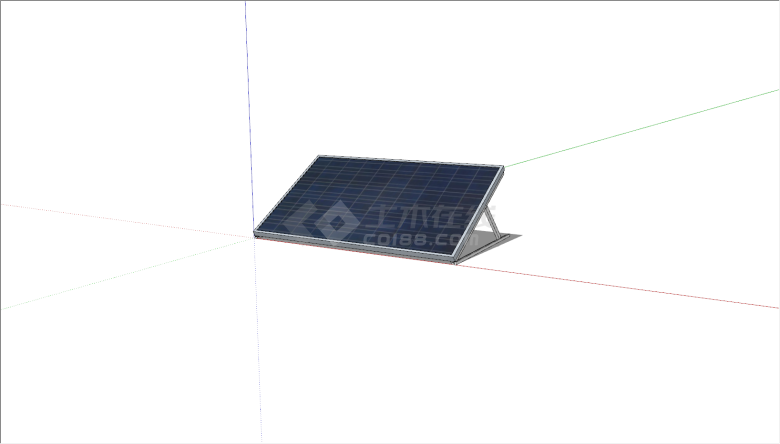 蓝黑单板太阳能电池板su模型-图一