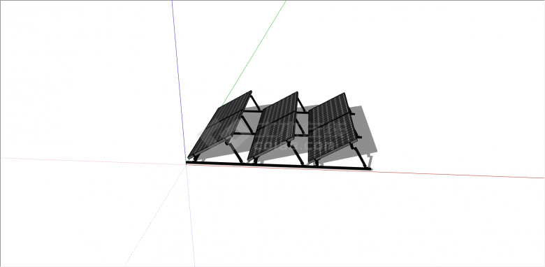 格子风叠排太阳能电池板 su模型-图二