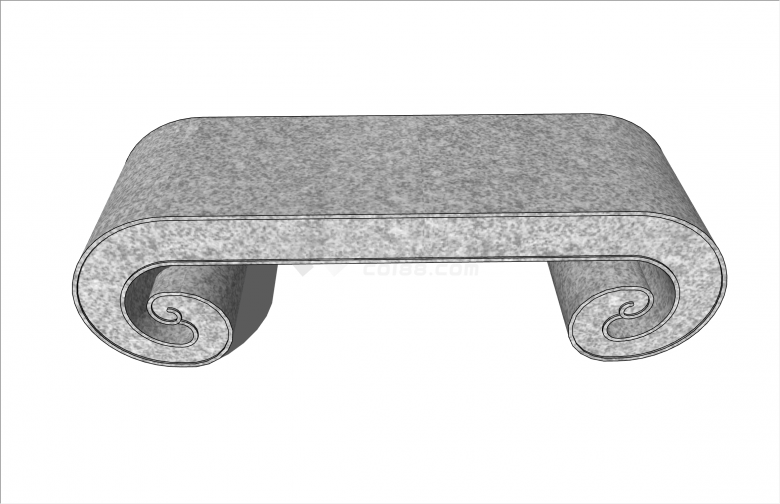 精美石雕中式长凳座椅su模型-图二