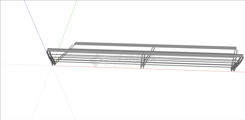 现代圆柱形叠层不锈钢钢丝栏杆 su模型-图二