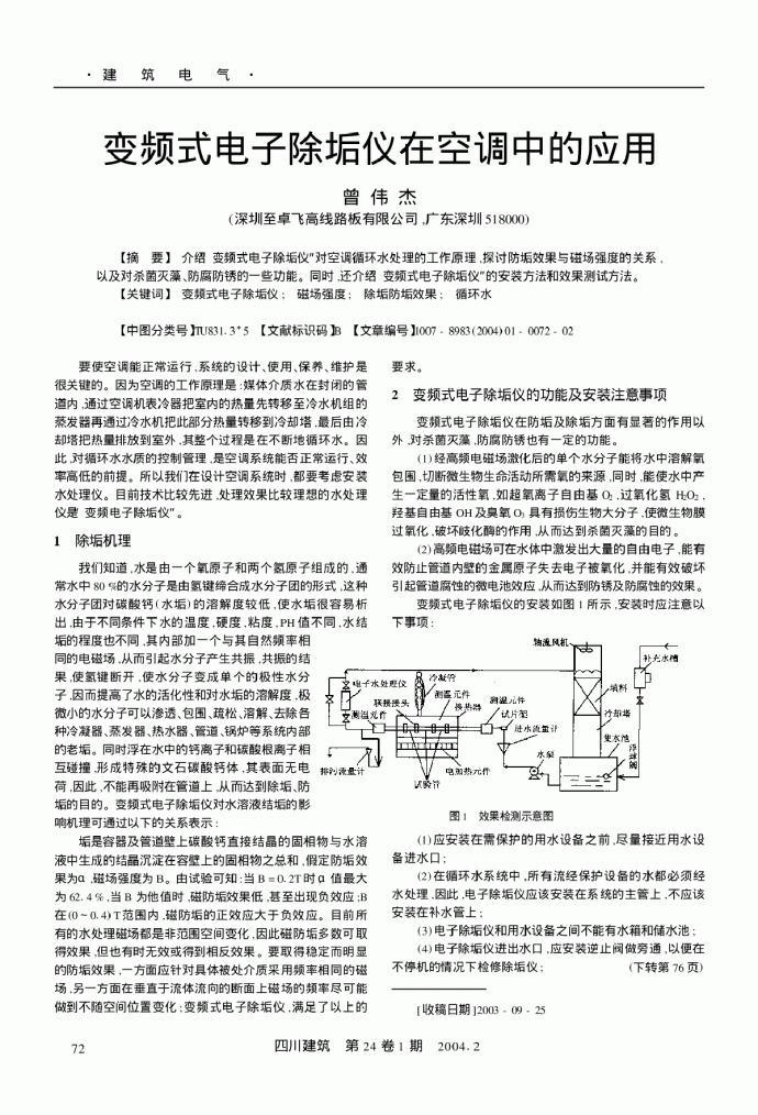 变频式电子除垢仪在空调中的应用_图1