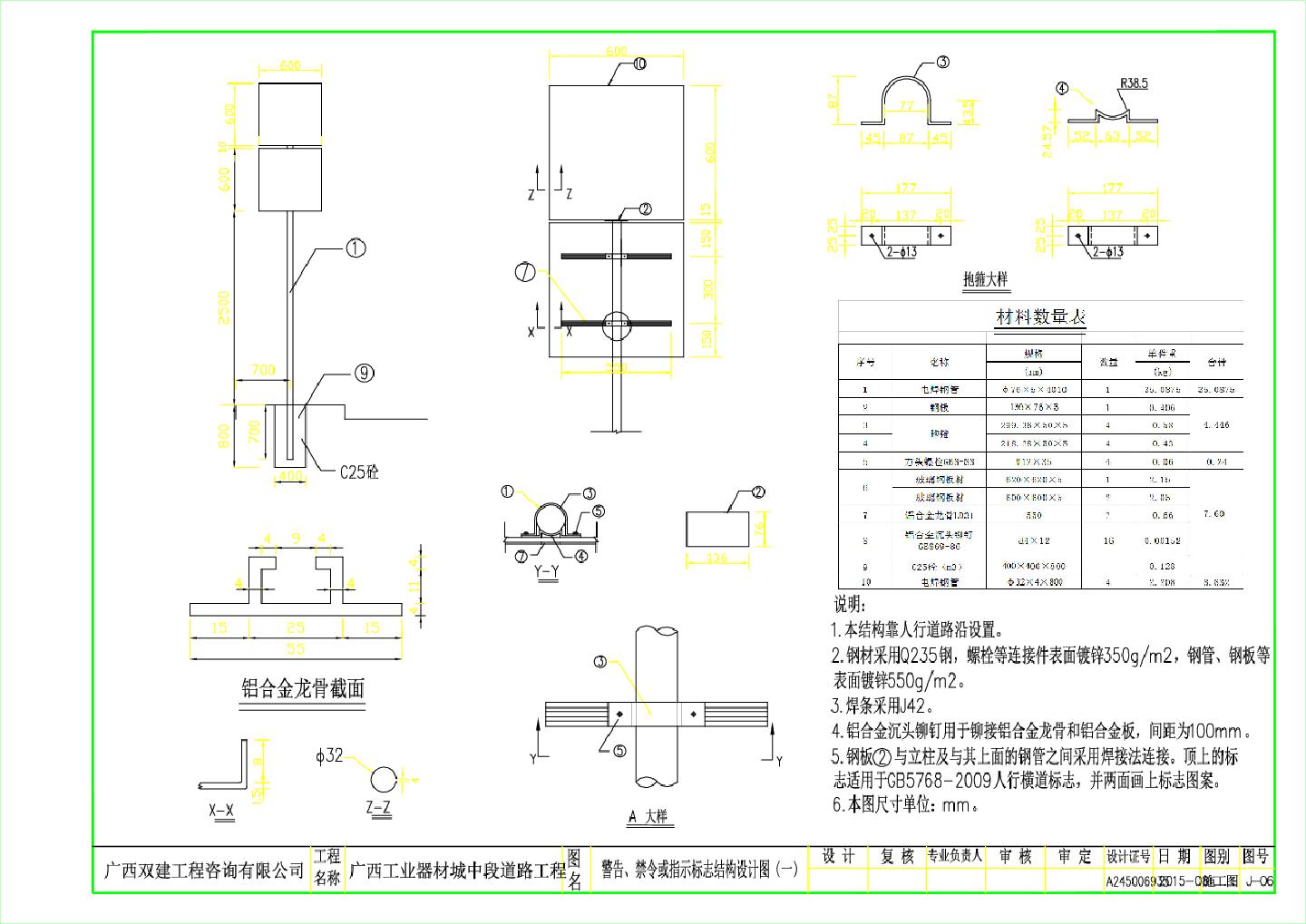 警告和禁令或指示标志结构设计图