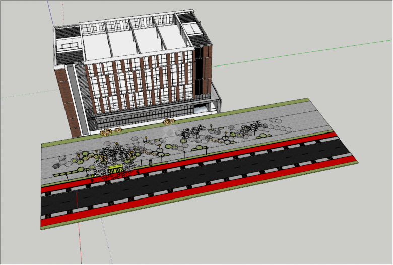 现代化城市建设大型商场商业街su模型-图二