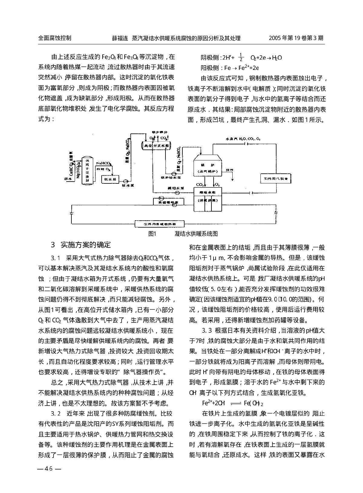 蒸汽凝结水供暖系统腐蚀的原因分析及其处理-图二