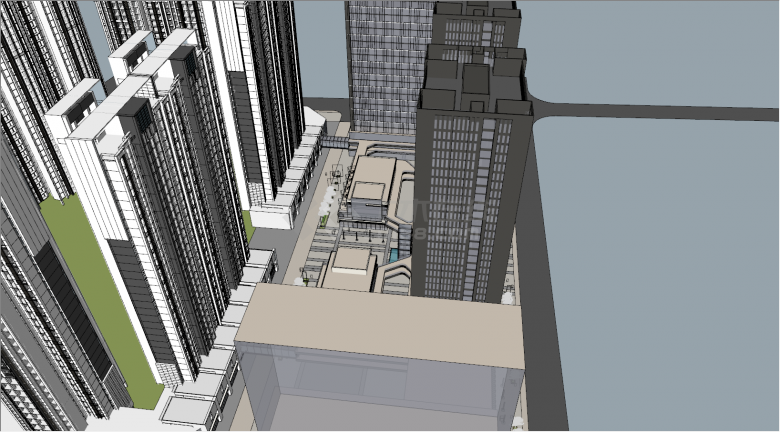 现代城区城市综合体商业建筑SU模型-图二