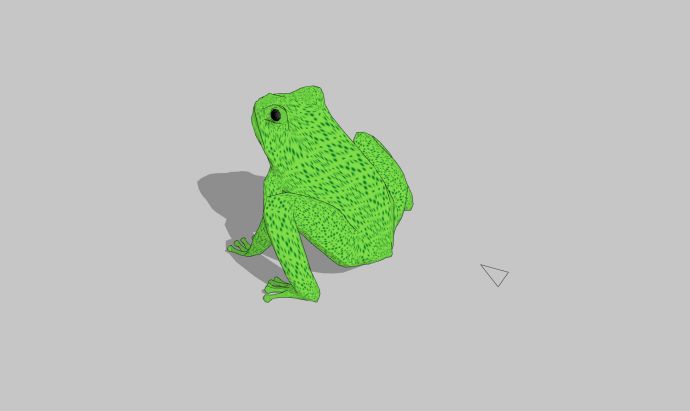 绿色跳跃水族馆蛙类动物su模型_图1