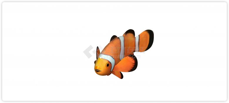 小丑鱼现代鱼雕塑小品su模型-图一