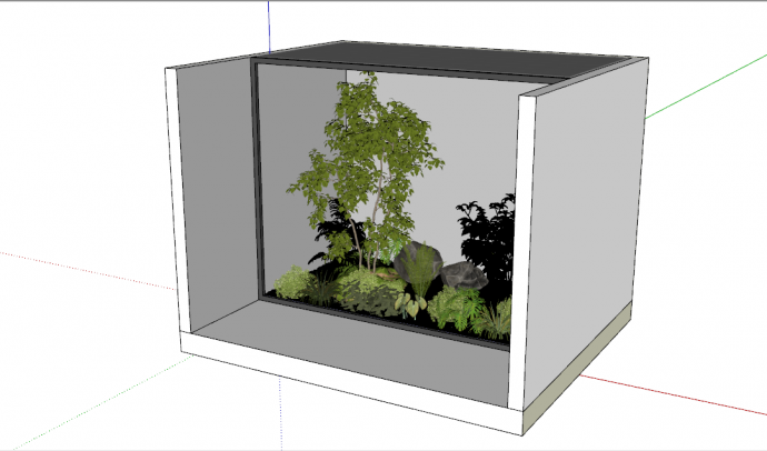 现代庭院绿植景观小品景观植物su模型_图1