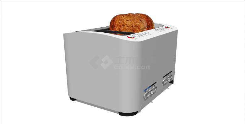 有四片面包的烤面包机su模型-图二