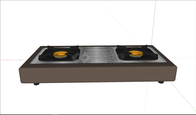 简易煤气灶厨房电器su模型-图一