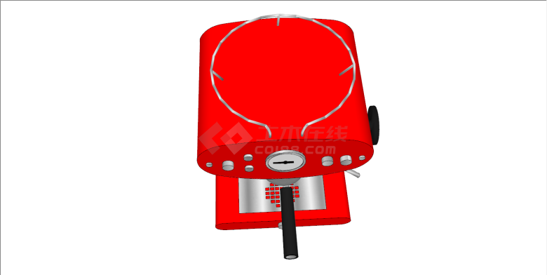 红色饮料机厨房电器su模型-图二