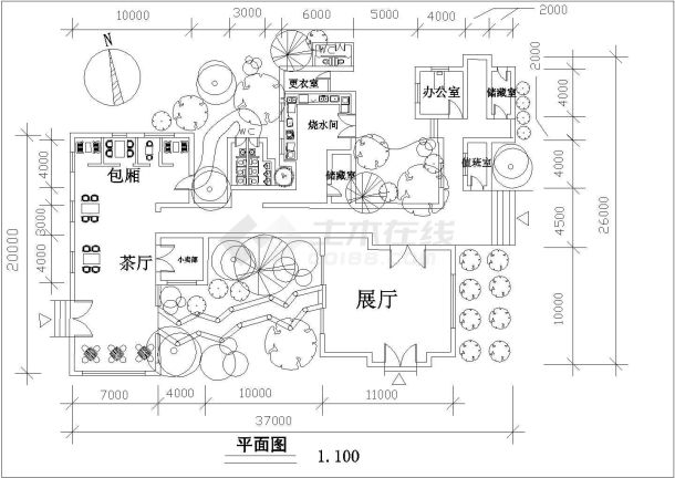 日本茶室建筑设计施工图-图二