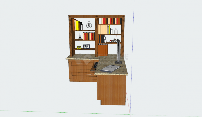 办公室空间简易版su模型-图二