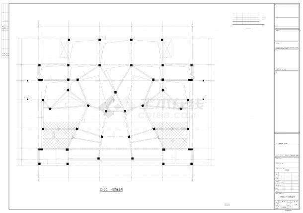三层框架结构礼堂结构施工图-图二