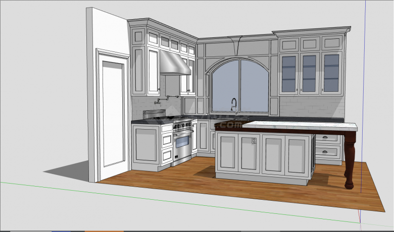 一套高档的白色的厨房用品su模型-图二