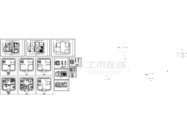 小型二层别墅室内装修设计施工图-图一