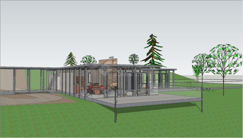 西班牙建筑单层住宅su模型-图二