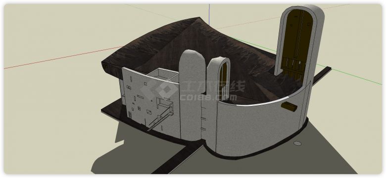 艺术设计风格朗乡教堂su模型-图二