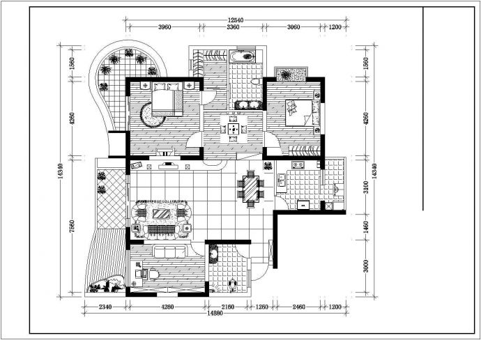 某欧式家装CAD构造详细完整设计图_图1