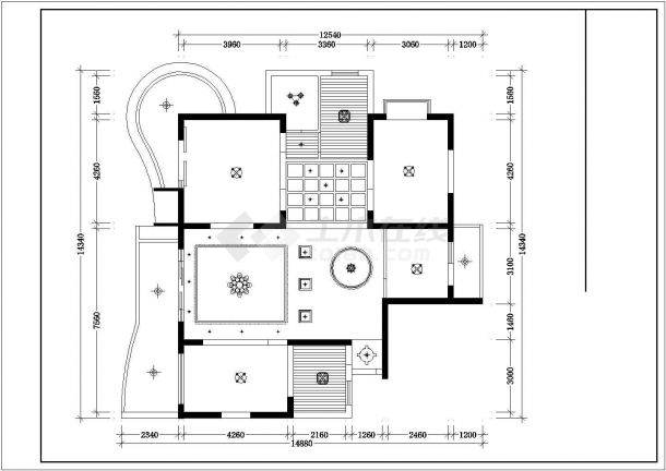 某欧式家装CAD构造详细完整设计图-图二